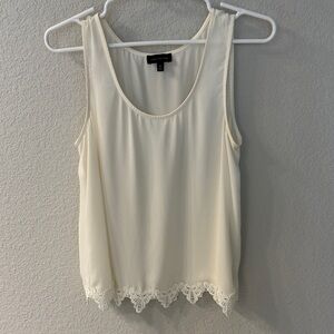 The Limited | Cream Lace-Trim Tank Top